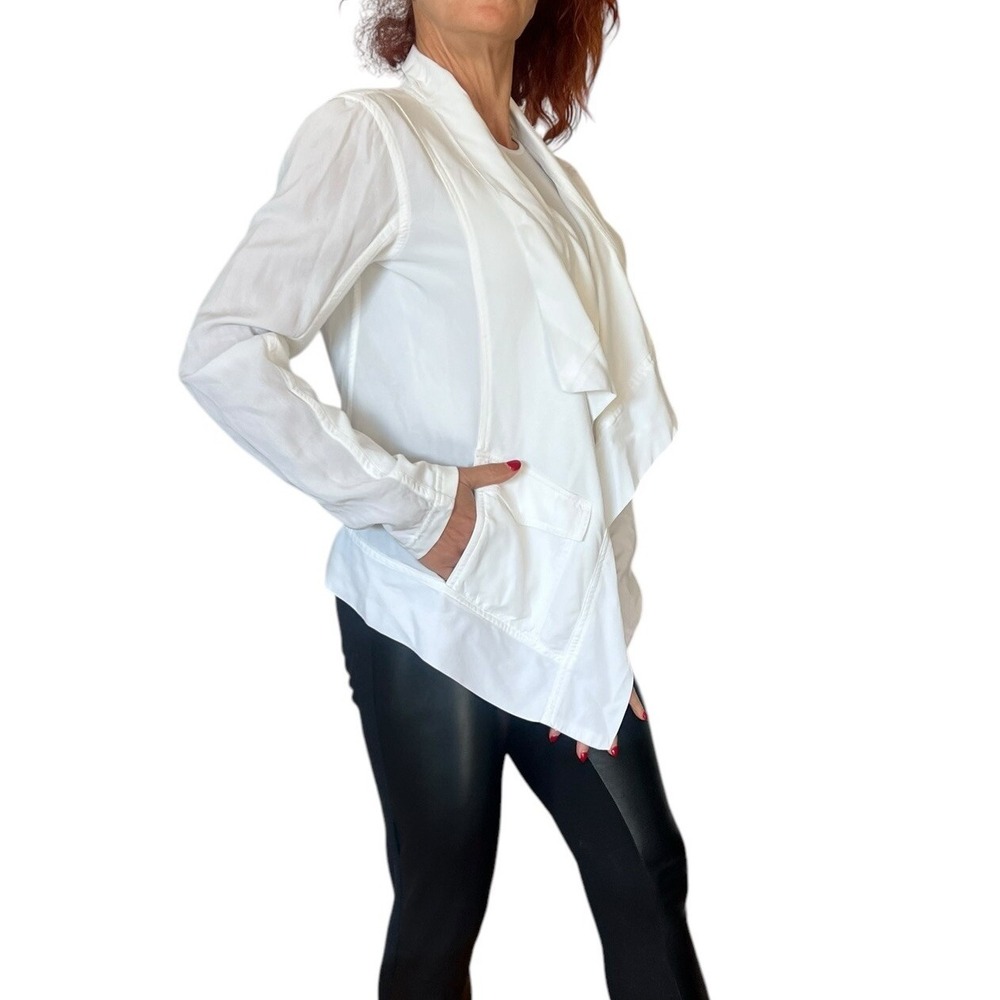 SPLENDID WHITE OPEN DRAPE CARGO JACKET WHITE LYOCELL MIXED MEDIA CANYONDALE M - Picture 3 of 13